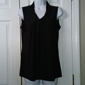 Suzie in the city black sleeveless black blouse Sz M EUC